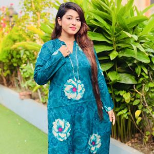 Premium Maisha Chiffon 2pc Teal Blue Edition